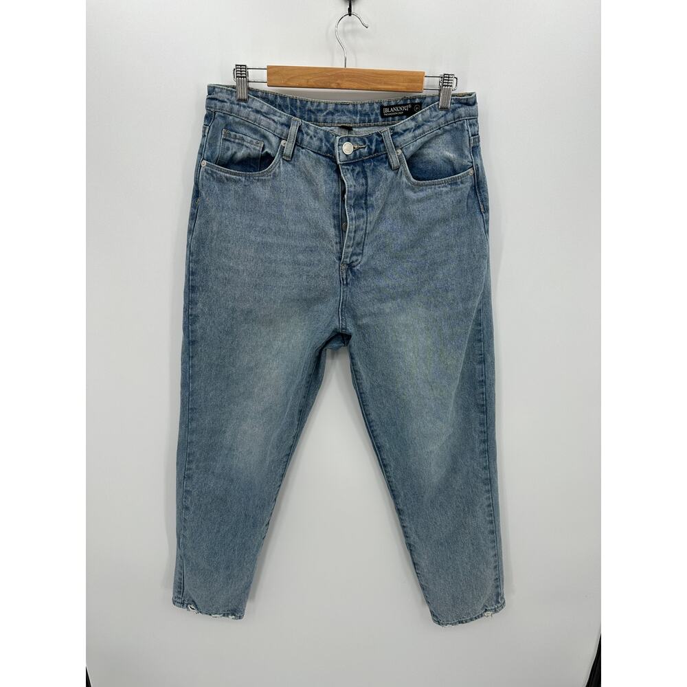 BlankNYC The Madison Crop Blue High-Rise Tapered Jeans Women 31 100% Cotton